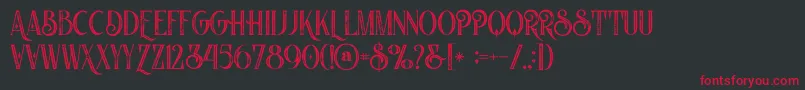 Nomosinlinegrunge Font – Red Fonts on Black Background