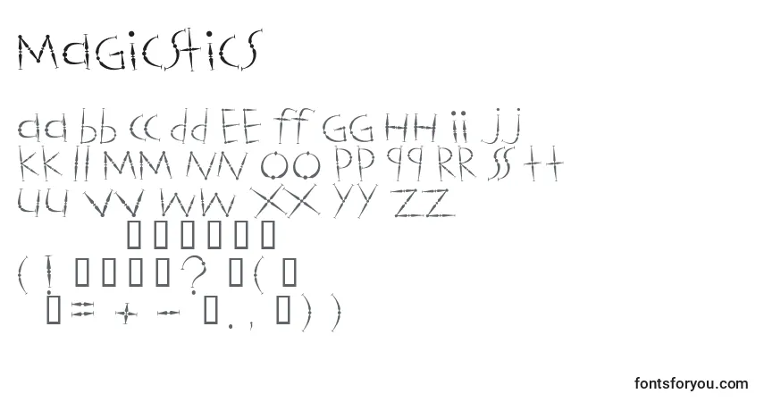 A fonte Magicstics – alfabeto, números, caracteres especiais