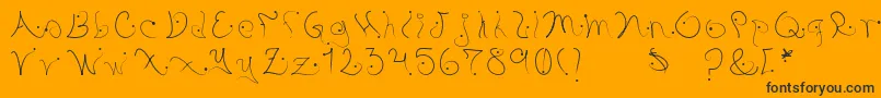 Pystil Font – Black Fonts on Orange Background