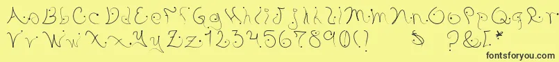 Pystil Font – Black Fonts on Yellow Background