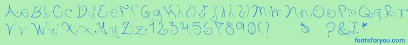 Pystil Font – Blue Fonts on Green Background