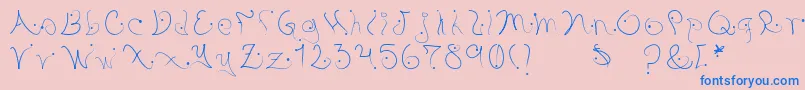 Pystil Font – Blue Fonts on Pink Background