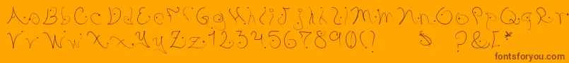 Pystil Font – Brown Fonts on Orange Background