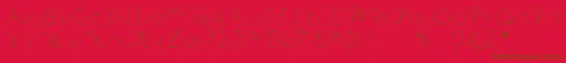 フォントPystil – 赤い背景に茶色の文字