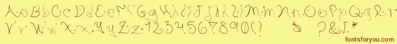Pystil Font – Brown Fonts on Yellow Background