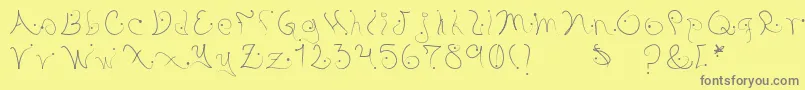 Pystil Font – Gray Fonts on Yellow Background