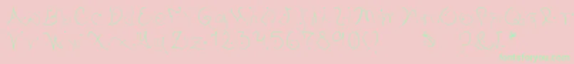 Pystil Font – Green Fonts on Pink Background