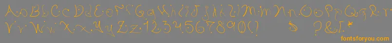 Pystil Font – Orange Fonts on Gray Background
