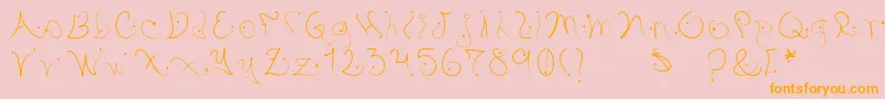 Pystil Font – Orange Fonts on Pink Background