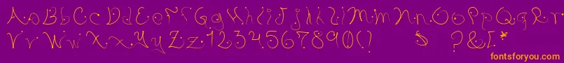 Pystil Font – Orange Fonts on Purple Background