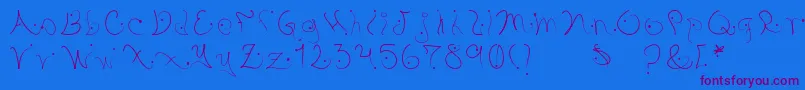 Pystil Font – Purple Fonts on Blue Background