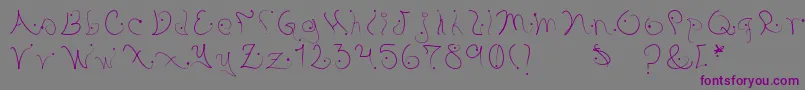 フォントPystil – 紫色のフォント、灰色の背景
