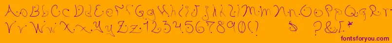 Pystil Font – Purple Fonts on Orange Background