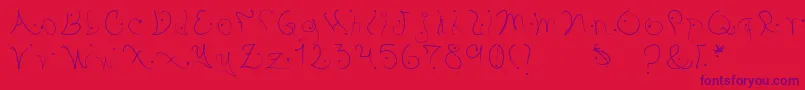 Pystil Font – Purple Fonts on Red Background