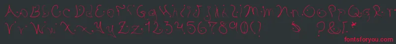 フォントPystil – 黒い背景に赤い文字