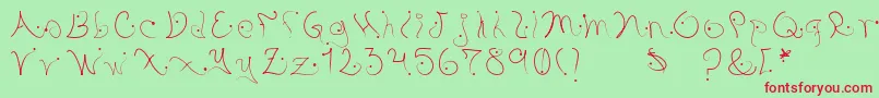 Pystil Font – Red Fonts on Green Background