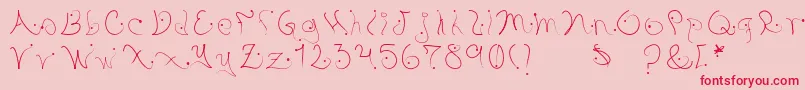 Pystil Font – Red Fonts on Pink Background