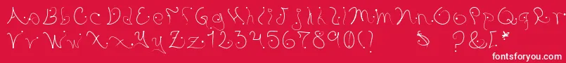 フォントPystil – 赤い背景に白い文字
