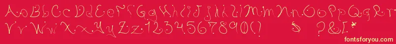 Pystil Font – Yellow Fonts on Red Background