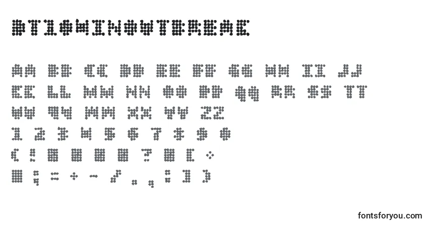 Шрифт Dt104inoutbreak – алфавит, цифры, специальные символы