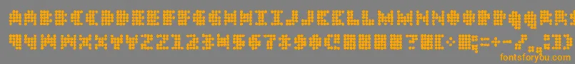 フォントDt104inoutbreak – オレンジの文字は灰色の背景にあります。