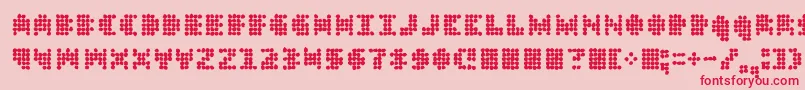フォントDt104inoutbreak – ピンクの背景に赤い文字