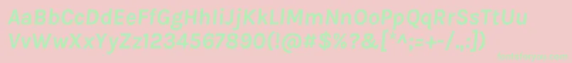 KarlaBolditalic Font – Green Fonts on Pink Background