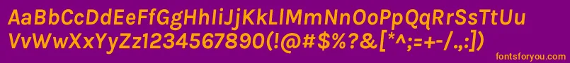 KarlaBolditalic Font – Orange Fonts on Purple Background