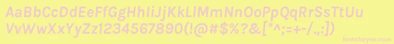 KarlaBolditalic Font – Pink Fonts on Yellow Background