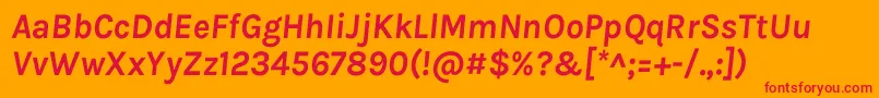 フォントKarlaBolditalic – オレンジの背景に赤い文字