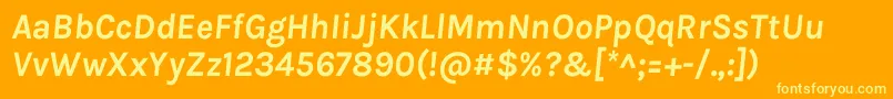 フォントKarlaBolditalic – オレンジの背景に黄色の文字