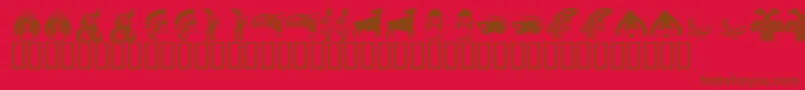 KrNaDings Font – Brown Fonts on Red Background