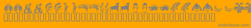 Fonte KrNaDings – fontes cinzas em um fundo laranja