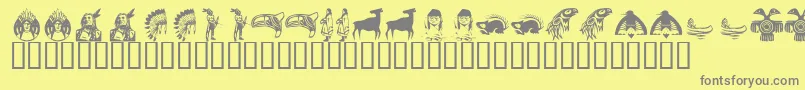 fuente KrNaDings – Fuentes Grises Sobre Fondo Amarillo