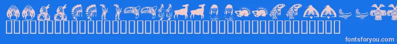 KrNaDings Font – Pink Fonts on Blue Background