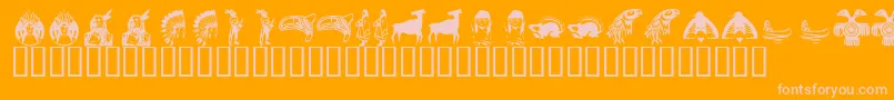 KrNaDings Font – Pink Fonts on Orange Background