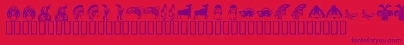 Шрифт KrNaDings – фиолетовые шрифты на красном фоне