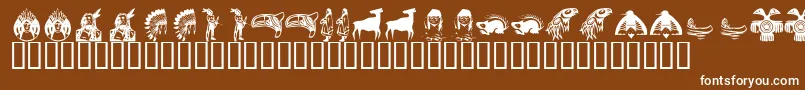 KrNaDings-Schriftart – Weiße Schriften auf braunem Hintergrund