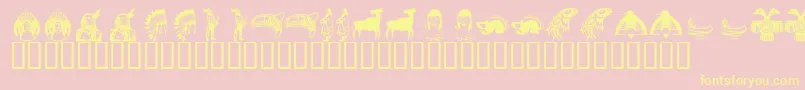KrNaDings Font – Yellow Fonts on Pink Background