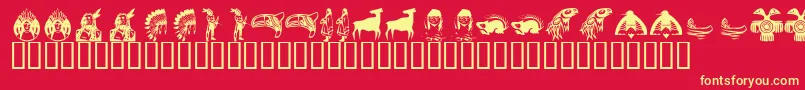KrNaDings Font – Yellow Fonts on Red Background