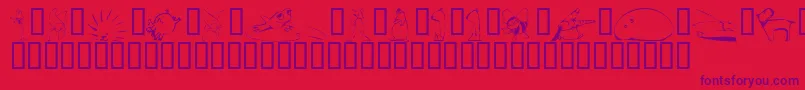 KrScrappinAnimals-Schriftart – Violette Schriften auf rotem Hintergrund