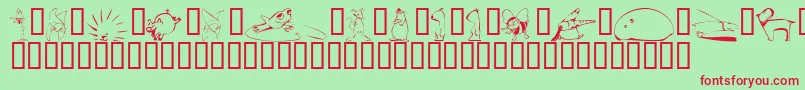 KrScrappinAnimals Font – Red Fonts on Green Background