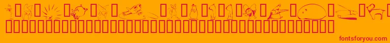 Шрифт KrScrappinAnimals – красные шрифты на оранжевом фоне