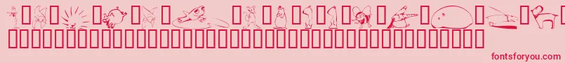 KrScrappinAnimals Font – Red Fonts on Pink Background