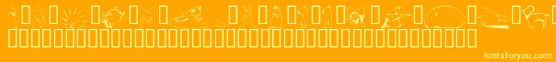 KrScrappinAnimals Font – Yellow Fonts on Orange Background