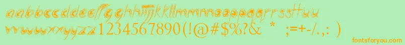 SillyPeople Font – Orange Fonts on Green Background