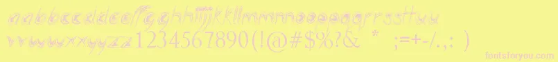 SillyPeople Font – Pink Fonts on Yellow Background