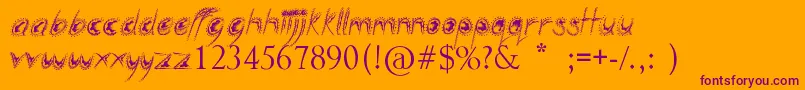 SillyPeople Font – Purple Fonts on Orange Background