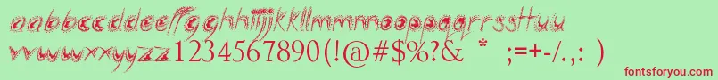 SillyPeople Font – Red Fonts on Green Background