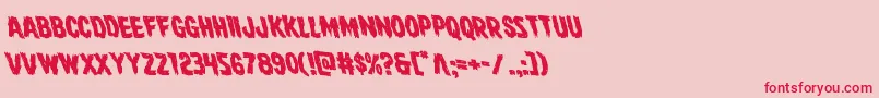 フォントDirewolfrotaleft – ピンクの背景に赤い文字
